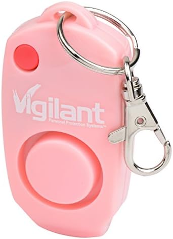 Alarme pessoal de 130dB vigilante - apito de backup - botão ativado com botão escondido - clipe de cadeia de chaves de bolsa - baterias