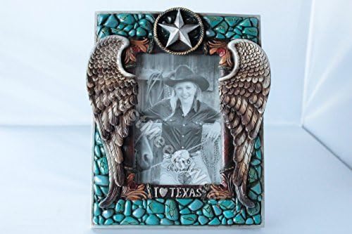 Texas Western Cowboy Cowgirl Angel Winged Barn Star Star Turquesa Photo Frames 4x6 na foto
