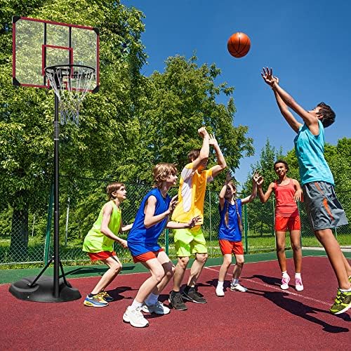 Altura de argola de basquete portátil Pulang Ajustável 7,5 pés-9,2 pés de basquete Sistema de encosto para jovens e adultos pretos