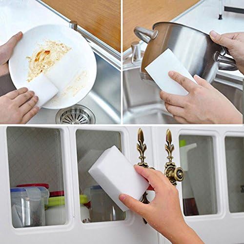 Vefsu 20pcs limpador de limpeza esponja de esponja multi -funcional cozinha de espuma ， barra de jantar cera e removedor