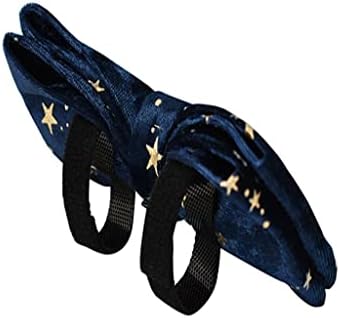 Zlxdp Deep Blue Velvet Dog Collar and Leash Set for Christmas Gold Glitter Stars ID personalizado colar