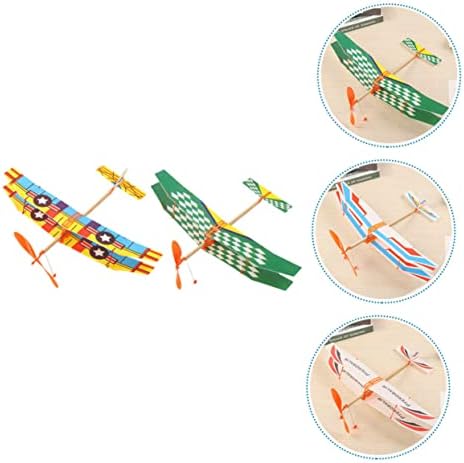 CLISPEED 6 PCs Branco de borracha Plano infantil Tons de avião de avião de brinquedos de brinquedos de brinquedos de brinquedos de brinquedo voador Catapulta Catapulta infantil Plástico
