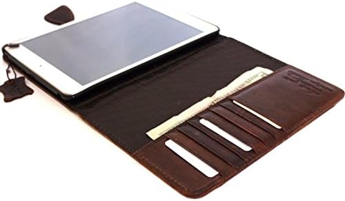 Caso artesanal de couro natural genuíno para Apple iPad mini 4 Stand Stand Luxury Credit Carts Slots Sport Daviscase