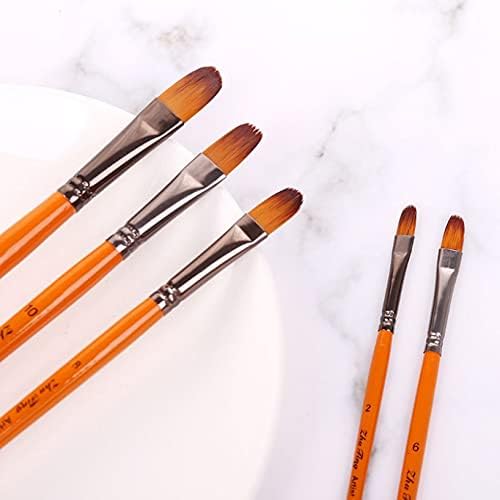 5pcs Profissional Filbert Binck Brushes Definir nylon Hair Watercolor Gouache Pintbrushes Art Tools