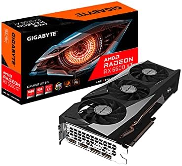 Gigabyte Radeon RX 6600 XT Gaming OC 8G Cartão gráfico, sistema de resfriamento WindForce 3x, 8 GB de 128 bits GDDR6, GV-R66XTGAMING