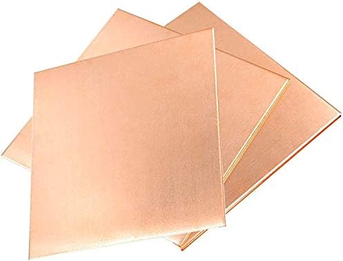 Folha de latão Huilun Placa de folha de metal de cobre 1x 200 x 200 mm Corte Placas de latão de metal de cobre de cobre