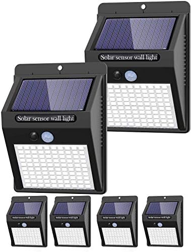 6 Luzes solares de embalagem ao ar livre, 3 modos/luzes solares de segurança solar sem fio IP65 Luzes de movimento