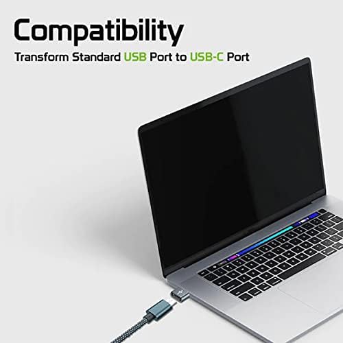 Usb-C fêmea para USB Adaptador rápido compatível com seu Samsung SM-G970F para Charger, Sync, dispositivos OTG como teclado,
