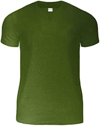 T-shirt de decote em V para fitness de coloração sólida casual de cor sólida