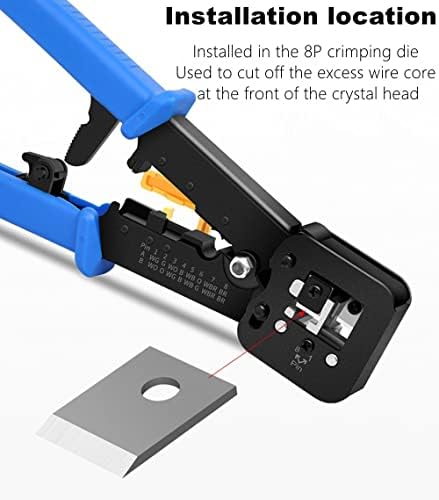 RJ45 Passe através das lâminas de substituição da ferramenta de crimp