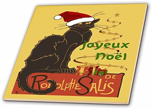 3drose joyeux Noel le chat noir paródia de natal - azulejos