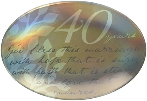 Enesco Este é o dia de Gregg Gift 40th Anniversary Glass Plate, 5 ”