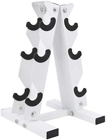 SunGoooyue haltere rack de peso, um suporte de suporte para suporte de armazenamento de halteres de 3 camadas