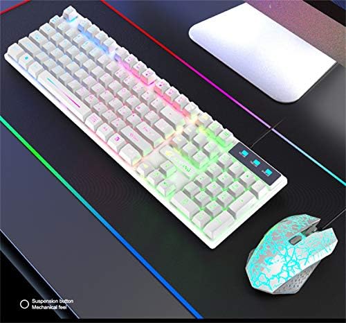 T13 Rainbow Backlight USB Ergonomic Gaming Teclado e conjunto de mouse para PC Laptop Mi2