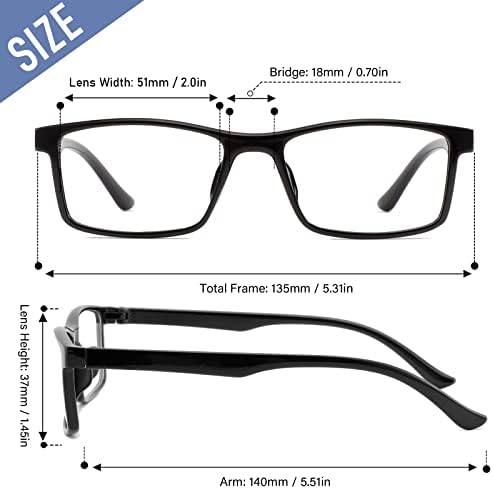 Przene 4 Pacote Retângulo Azul Bloqueio de óculos, óculos quadrados anti -brilho UV400 Óculos quadrados para homens Mulheres