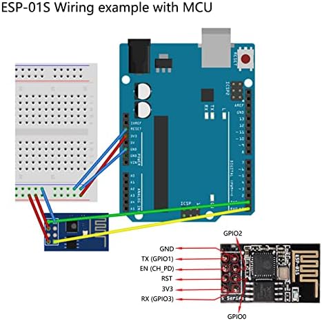Programador Wishiot CH340G USB para Esp-01 Módulo de adaptador sem fio + 4pcs ESP8266 ESP-01S Módulo de transceptor serial sem fio WiFi WIFI 4MB Flash 3.3V Wi-Fi Módulo