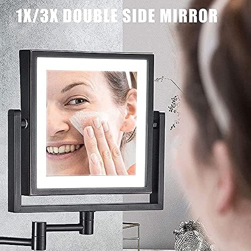 EDOSSA Recarregável espelho de maquiagem Montagem de parede espelho iluminado espelho de maquiagem Montagem de parede com luzes