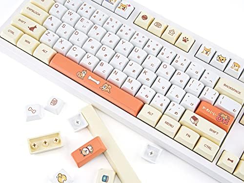 Captas de chave japonesas com Shiba Inu Tema - PBT 139 Kits Kit de teclado mecânico de jogos - Sublimação de corante