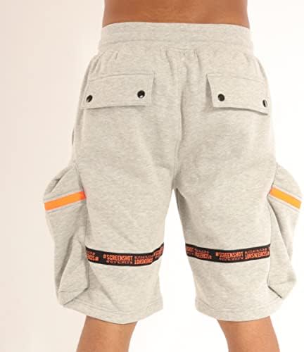 Captura de tela Mens Urban NYC Hip Hop Utility Fit Premium Fleece Shorts - Varsity Street Fashion Sweetshorts Retir