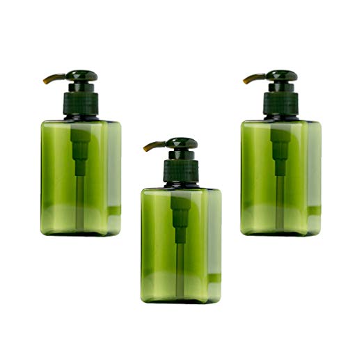 Topbathy 3pcs Shampoo Garrafa de Botão de Plástico Subpackage Bottle Bottle Bottle Squared Press Shower Gel Bottle for