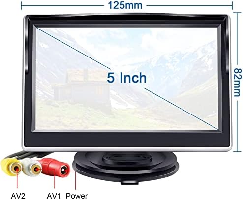 Monitor de vista traseira doohonest para câmera de backup 5 HD LCD Display 2 RCA Entradas de vídeo para carros caminhões