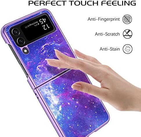 Domaver Galaxy Z Flip 4 Case Samsung Z Flip 4 Caso Space Glow na nebulosa escura nebulosa luminosa case de proteção leve e