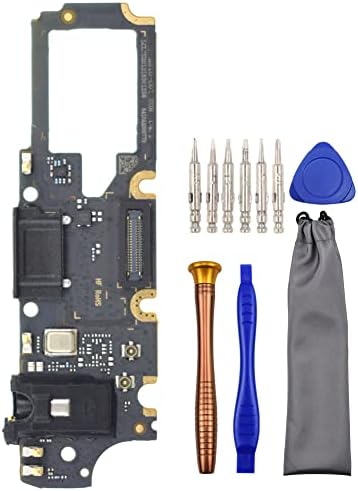Placa de montagem de reposição da porta de carregamento USB para LG K41S LM-K410 com fone de ouvido e kit de ferramentas de