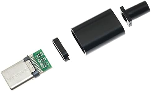 Lind Kitchen 10Sets preto USB 3.1 Tipo C Conector masculino Linha de dados de soldagem Interface 24p Módulo de suporte à placa de PCB