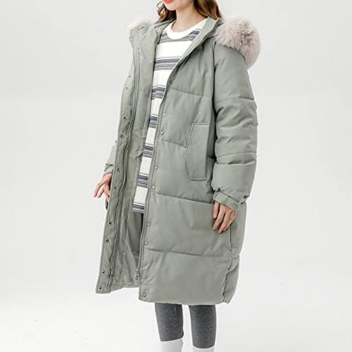jaqueta iqka casaco feminino inverno para baixo jaqueta acolchoada solta espessada e comprimento longo jaqueta acolchoada