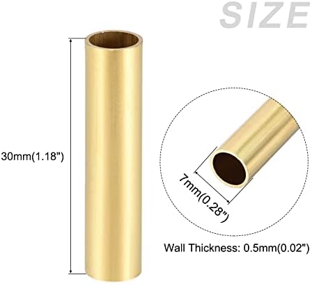 Metallixity Brass Tube 20pcs, tubulação artesanal - para decoração doméstica, artesanato de bricolage