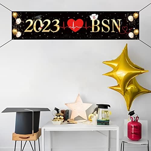Kimini -ki 2023 BSN Banner - Parabéns Banner de enfermagem, 2023 Decorações de festa de graduação de enfermagem, RN/Medical