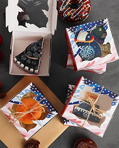Caixa de padaria de bandeira dos EUA com design exclusivo original 4*4*2,5 polegadas/55pcs caixas de macaron pequenas caixas
