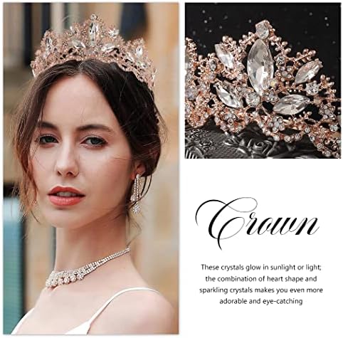 Yean Gold Queen Crown Crystal coroas da cabeça Rhiestone Tiara para mulheres e meninas