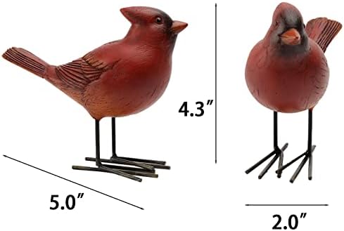 Braxio Christmas Red Cardinals Figuras Decorações - Cardeais de Natal em Indoor Estatuetas colecionáveis ​​Estátuas de pássaros
