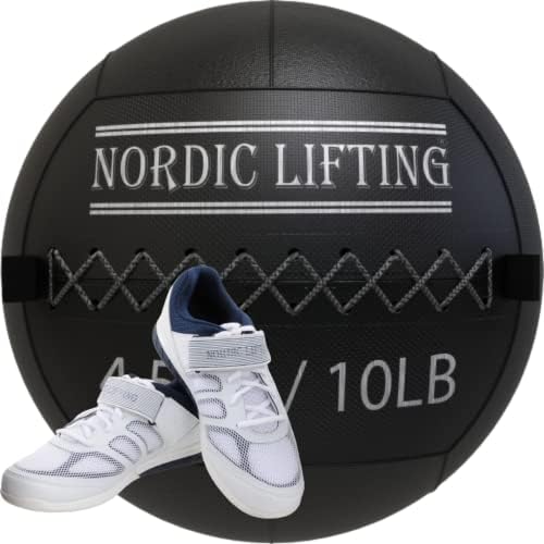 Bola de parede de elevação nórdica 10 lb pacote com sapatos Venja Tamanho 12 - Branco