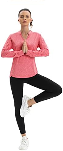 Tops de treino de manga longa de coorun para mulheres ioga atléticas tops casuais academia com camisa respirável rápida