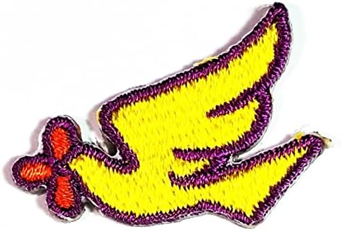 Kleenplus 3pcs. Mini Patch de desenho animado amarelo Patrocos de pássaro Pazio de paz adesivos de artesanato de artesanato de diy apliques de costura bordados em figurilha de roupas para roupas de roupas costura