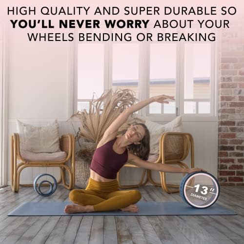 Ajna Yoga Wheel Conjunto de 3 para traseiro - ioga círculo 3 pacote - rodas de rolos traseiros para massagem muscular de iogue,