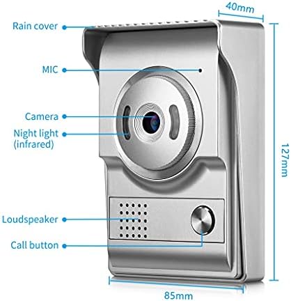 Wodmb Video Doorbell Door Telefone 7 Tela colorida com câmera ao ar livre à prova d'água Visão noturna de áudio para o sistema de intercomunicação de áudio em casa