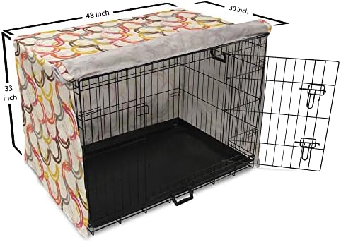 Capa de caixa de caixas de cães geométricos lunaráveis, círculo abstrato em formato redondo bandas coloridas Efeitos de grunge