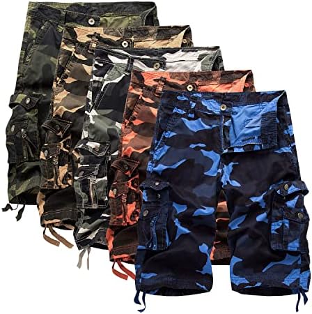 Idealsanxun masculino masculino de forma múltipla casual masculina shorts de carga militar