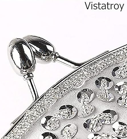 Vistatroy Designer floral Bolsa de noite de miçangas Design de lantejoulas Vintage Beijando trava de cetim bolsa bolsa
