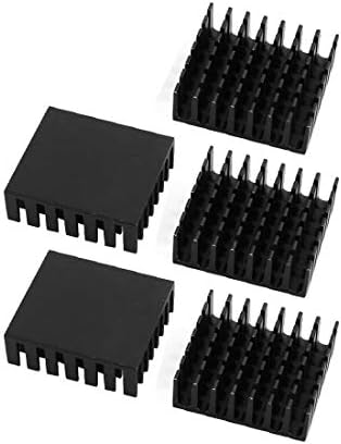 NOVO LON0167 5PCS 28mmx28mmx11mm em alumínio preto dissipação de calor confiável Eficácia de resfriamento difuso de resfriamento