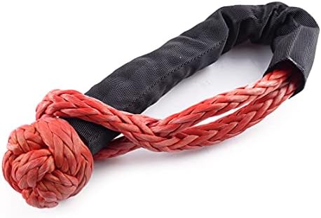 2pcs fibra sintética Madeira macia recuperação de corda reboque tira de guincho vermelho 38.000 lbs vermelho para