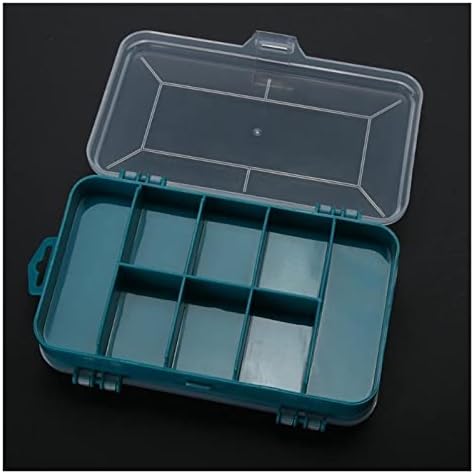 13 Caixa de ferramenta de grade Caixa de ferramenta de plástico dupla Caixa de parafuso de jóias Ferramenta de armazenamento