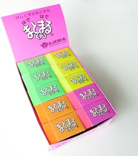 Hinodemaru-kun HM-100-B Eraser, cor neon, pacote de 20