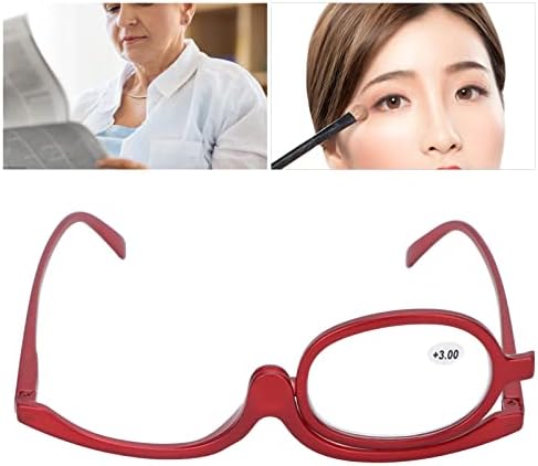 Óculos de maquiagem, lentes de lente única vermelhas de maquiagem de maquiagem com estrutura de PC, ampliando óculos de maquiagem