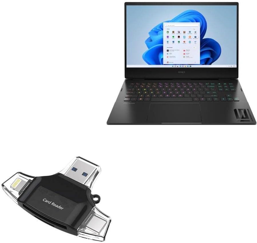 Boxwave Gadget Smart Compatível com HP Omen 16 - AllReader SD Card Reader, MicroSD Card Reader SD Compact USB para HP Omen 16 - Jet Black