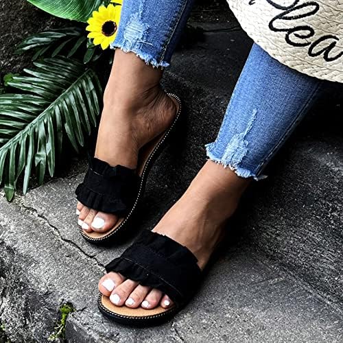 Sapatos femininos Slippers Roman Summer para sandálias externas sandálias planas sandálias de conforto de conforto