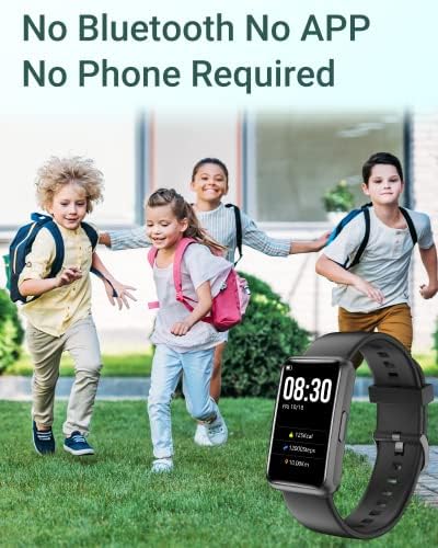 Huakua Fitness Tracker Watch For Men Mulheres Crianças, sem Bluetooth Sem aplicativo Não é necessário telefone, IP68 Scren esportivo
